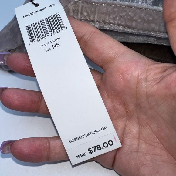 BCBGeneration Gray Velvet Studded Wristlet - Picture 4 of 11